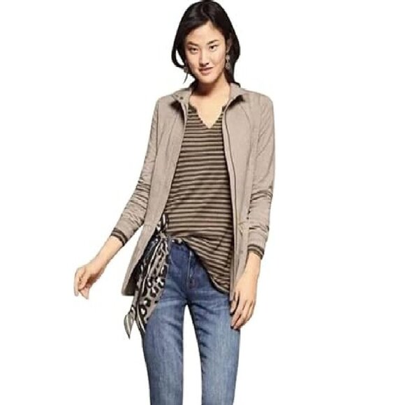 NWOT Cabi Heather Taupe Weekend Topper Jacket Size S - Picture 1 of 7